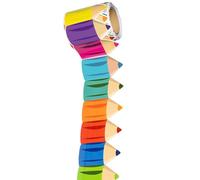 AWJUWHBJ Adesivo da parete colorato con motivo a matita per bacheca, 7,9 m, per bacheca in classe, lavagna adesiva