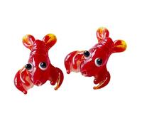 AWJUWHBJ Creativo Rosso Aragosta/Granchi Ciondolo Perline Per Gioielli Fatti A Mano Artigianato Accessori di Vetro Leggero Aragosta Bead, Misura unica, come descritto, come descritto