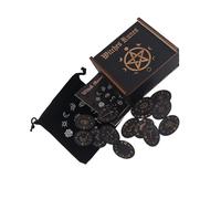 AWJUWHBJ Kit di strumenti per divinazione della mitologia norvegese con 24 rune simboliche e manuale di interpretazione illustrata, strumenti e accessori per divinazione pagana