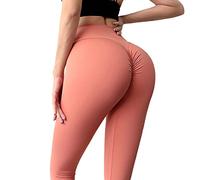 AWLLY Leggins Sportivi Donna Push Up Fitness Leggings Yoga Vita Alta Leggins Palestra,Light Pink,S