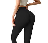 AWLLY Leggins Sportivi Donna Push Up Fitness Leggings Yoga Vita Alta Leggins Palestra,Nero,M