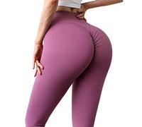AWLLY Leggins Sportivi Donna Push Up Fitness Leggings Yoga Vita Alta Leggins Palestra,Viola,L