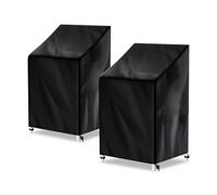 AWNIC 2 Confezioni Copertura Sedie Esterno Impermeabile, Antivento e Antipolvere, Resistente ai Raggi UV Copri Sedie da Giardino Telo Oxford Adatto per Sedie Plastica Esterno Impilabili 65x75x85/120cm