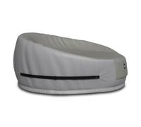 AWNIC Copertura per Isola da Sole Impermeabile, Copri Isola da Sole Rotondo Tessuto Ripstop adatta all’inverno con Cinghie di Protezione dal Vento e Ventilazione, Grigio Ø190x90/48cm