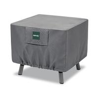 AWNIC Copertura quadrata per braciere impermeabile e resistente, in tessuto ripstop con cinghie antivento, copertura per tavolo in rattan con presa d'aria, grigio (65 x 65 x 30 cm)