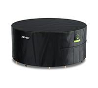 AWNIC Copertura Tavolo Esterno Impermeabile, Resistente ai Raggi UV Resistente allo Strappo Copertura per Mobili da Giardino, 420D Poliestere Telo Copri Tavolo Esterno Ø160x71cm