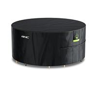 AWNIC Copertura Tavolo Esterno Impermeabile, Resistente ai Raggi UV Resistente allo Strappo Copertura per Mobili da Giardino, 420D Poliestere Telo Copri Tavolo Esterno Ø215x71cm