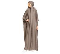 AwnsIMfreien Abiti Eid da Donna, Abiti Musulmani da Donna Abito da Preghiera Islamico con Cappuccio Copertura Completa Eid per l'Islam Dubai Abito Modesto Viola, Islamico per