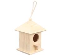 AwnsIMfreien Casetta per Uccelli da Esterno, Casetta per Colibrì sospesa 7x4 Pollici per Uccelli Multifunzionale in Legno Nido e mangiatoia, Colore Legno,