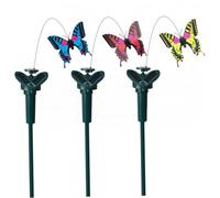 AwnsIMfreien Farfalla Solare, 3 Pali per Farfalle Volanti per Cortile Esterno, Decorazioni a Farfalla in Movimento per Patio da Giardino, Solare