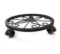 AwnsIMfreien Supporto per Piante con Ruote, Supporto per Piante su Ruote da 12, 6 Pollici con, rotelle girevoli a 360° Carrello per in Ferro per carichi Pesanti, Nero