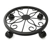 AwnsIMfreien Supporto per Piante su Ruote, Supporto per Piante in Ferro e Metallo per Carichi Pesanti con Ruote, Carrello Decorativo per Interni ed Esterni, Nero (Diametro 10, 24 Pollici/26 cm)