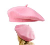 AWOCAN Berretto basco francese berretto classico moda berretto berretto cappello cappello cappello per uomo e donna cappello artista tinta unita morbido, Colore: rosa., L/XL