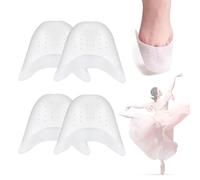 AWOGIPD 2 Paia Piede Suggerimento Manicotto Salvapunte in Silicone Gel per Scarpe Ballet Danza Classica Salvapunte in Silicone Gel Salva Punte Piede Suggerimento Manicotto Per Proteggere Piedi Bianco