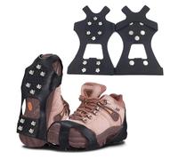 AWOGIPD Ramponi A 10 Denti, Piccozza Alpinismo, Spikes Invernali Per Scarpe, Catene Per Scarpe da Trekking, Stivali in Acciaio Antiscivolo Escursionismo Pesca Passeggiate Alpinismo, Taglia 35-47
