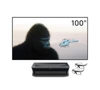 AWOL VISION LTV-3000 Pro Bundle con 100 pollici bianco opaco e occhiali 3D (confezione da 2), 4K UHD HDR10+ Dolby Vision & Atmos Ultra-Short-Throw (LTV-3000 + MW-120+DG-002)