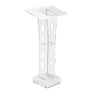 awolsrgiop Leggio in acrilico trasparente, 110 cm, con vano portaoggetti da 20 x 16 cm e diodo luminoso a LED per discorsi, conferenze, matrimoni, aule, 10 kg, capacità di carico