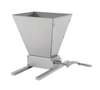 awolsrgiop Macinino manuale per cereali, in acciaio inox, a 2 rulli, regolabile da 0 a 2,5 mm, con imbuto e barre di guida in alluminio, per preparare orzo frumento, macinatura (argento)