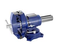awolsrgiop Morsa fissa, 65-125 mm, morsa pesante grande, morsa da tavolo girevole a 360°, in ghisa con incudine, blu