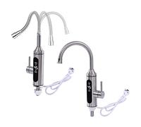awolsrgiop Rubinetto da cucina in acciaio inox, rubinetto elettrico con display digitale, rubinetto da 220 V con scaldabagno istantaneo, ugello freddo e universale girevole a 360 gradi, acqua calda a
