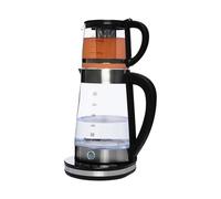 awolsrgiop Set bollitore elettrico 2 in 1, 2,5 l e 1 l, con display LCD della temperatura, fornello rapido da 1500 W, con funzione di mantenimento del calore, per la famiglia e gli ospiti, cromato