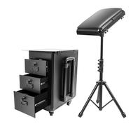 awolsrgiop Trolley cosmetico con supporto per braccioli, Mobile Makeup Station con 3 cassetti e spazio di lavoro rimovibile, lucchetto a combinazione e ruote per nail art, parrucchiere e tatuaggi