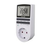Awootsv Timer digitale con display LCD, 24 ore/settimana, con timer elettrico, per luci e elettrodomestici, contatore di corrente per presa di corrente, timer (1 confezione)