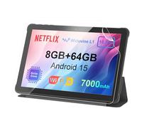 Tablet 10 pollici Android 15: 2025 Ultima 7000mAh Octa Core 8GB RAM+64GB 1TB TF Tablet PC con WiFi 6 2.4G/5G Bluetooth 5.0 1280 * 800 FHD GMS Dual Camera con custodia e pellicola protettiva