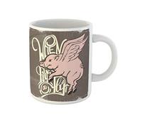Awowee Tazza da caffè Angry When Pigs Fly, tipografica di animali volanti, tazza da tè in ceramica da 325 ml, ottima idea regalo o souvenir per familiari, amici e colleghi
