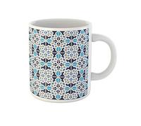 Awowee Tazza da caffè basata su piastrelle tradizionali da parete e pavimento con mosaico mediterraneo, tazza da tè in ceramica da 325 ml, ottima idea regalo o souvenir per familiari, amici e colleghi