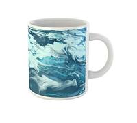 Awowee Tazza da caffè blu navy astratto marmo acquerello architettura artistica azzurro 325 ml tazza da tè in ceramica miglior regalo o souvenir per familiari, amici e colleghi