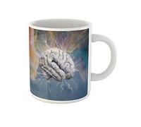 Awowee Tazza da caffè colorata cervello elettrico mente psichedelica coscienza allucinazione cielo cosmico tazza da tè in ceramica tazza da tè migliore regalo o souvenir per familiari, amici e