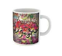 Awowee Tazza da caffè colorata Grafitti Graffiti Wall Urban Grafiti Graffitti Mattoni Graphitti Tazza da tè in ceramica Tazza da tè Tazza da tè Miglior regalo o souvenir per familiari, amici e