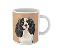Awowee Tazza da caffè colorata in ceramica con cavalier King Charles Spaniel the Buddy Dog, 325 ml, idea regalo o souvenir per familiari, amici e colleghi