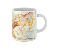 Awowee Tazza da caffè con colori ad acqua, matita tempera Orfeo ed Euridice, tazza da tè in ceramica dipinta a tempera e figure di Euridice, 325 ml, ottima idea regalo o souvenir per familiari, amici