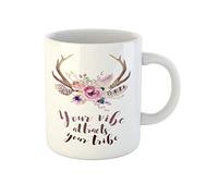 Awowee Tazza da caffè con corna di cervo, stile bohémien, stile occidentale, vintage, con corna di cervo, 325 ml, in ceramica, idea regalo o souvenir per familiari, amici e colleghi