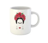 Awowee Tazza da caffè con ispirazione floreale messicana donna capelli messicani vintage artista antico 325 ml tazza da tè in ceramica miglior regalo o souvenir per familiari, amici e colleghi