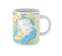 Awowee Tazza da caffè con mappa delle rotte oceaniche dell'Oceano Artico, passaggio a nord-ovest e settentrionale, tazza da tè in ceramica, ottima idea regalo o souvenir per familiari, amici e