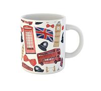 Awowee Tazza da caffè con motivo acquerello Londra cabina telefonica rossa Big Ben Clock 325 ml tazza da tè in ceramica miglior regalo o souvenir per familiari, amici e colleghi