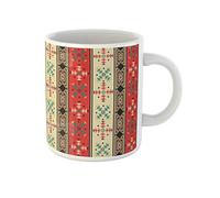 Awowee Tazza da caffè con motivo azteco, Navaho, etnico, navajo, antico Ikat, primitivo, tazza da tè in ceramica, 325 ml, ottima idea regalo o souvenir per familiari, amici e colleghi