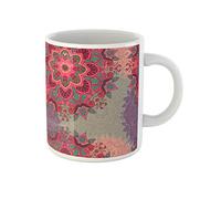 Awowee Tazza da caffè con motivo azteco vintage indiano mandala astrazione asiatica nera vuota tazza da tè in ceramica tazza da tè migliore regalo o souvenir per familiari, amici e colleghi