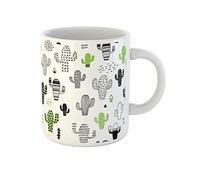 Awowee Tazza da caffè con motivo carino cactus deserto hipster scandinavo geometrico succulente bambini 325 ml tazza da tè in ceramica miglior regalo o souvenir per familiari, amici e colleghi