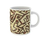Awowee Tazza da caffè con motivo geometrico effetto antico messicano Pueblo Southwest Swirl American 325 ml tazza da tè in ceramica miglior regalo o souvenir per familiari, amici e colleghi