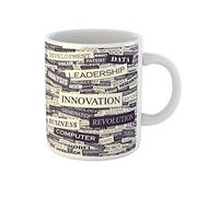 Awowee Tazza da caffè con motivo innovativo, per cambiare parole e strategie creative tecnologiche, 325 ml, tazza da tè in ceramica, idea regalo o souvenir per familiari, amici e colleghi