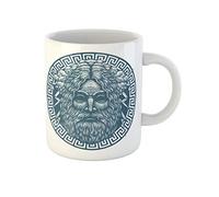 Awowee Tazza da caffè con volto di Zeus, Grecia, dio greco, antica barba, 325 ml, tazza da tè in ceramica, idea regalo o souvenir per familiari, amici e colleghi