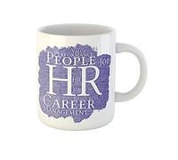 Awowee Tazza da caffè concettuale Hr Risorse Umane Gestione della carriera Pennello Vernice Parola 11oz Tazza da tè in ceramica Tazze Miglior regalo o souvenir per familiari amici colleghi