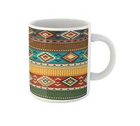 Awowee Tazza da caffè etnica tribale multicolore americano indiano astratto America freccia bellezza 325 ml tazza da tè in ceramica miglior regalo o souvenir per familiari, amici e colleghi