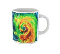 Awowee Tazza da caffè Geocolor negli occhi dell'uragano Irma Questa tazza da tè in ceramica da 325 ml, ideale come regalo o souvenir per familiari, amici e colleghi