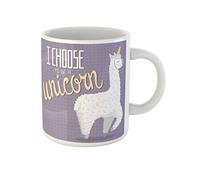 Awowee Tazza da caffè in ceramica con scritta in lingua inglese "Lama", alpaca, unicorno, corno a pois, 325 ml, idea regalo o souvenir per familiari, amici e colleghi