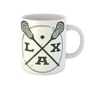Awowee Tazza da caffè in ceramica con stampa Lacrosse Lax vintage con stampa incrociata e casco invecchiato, 325 ml, ottima idea regalo o souvenir per familiari, amici e colleghi